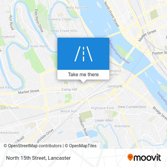 North 15th Street map