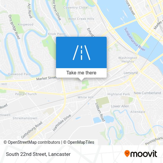 South 22nd Street map