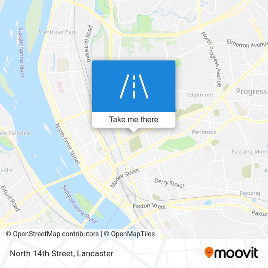 North 14th Street map