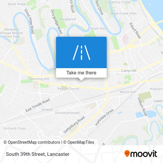 South 39th Street map