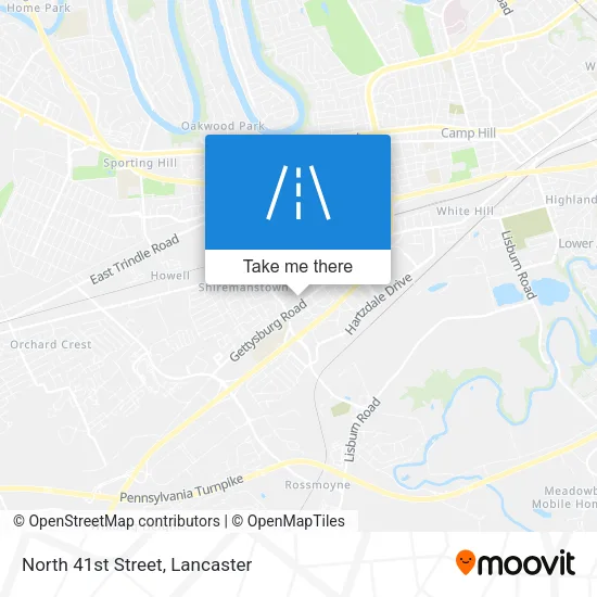North 41st Street map