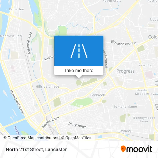 North 21st Street map