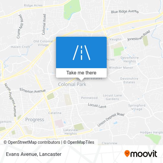 Evans Avenue map