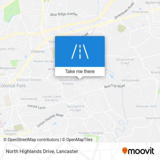 North Highlands Drive map