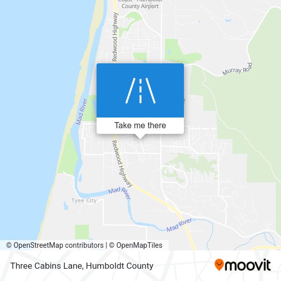 Mapa de Three Cabins Lane