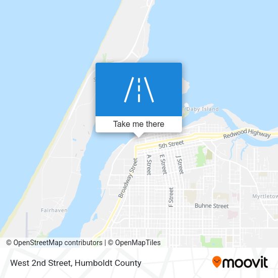 West 2nd Street map