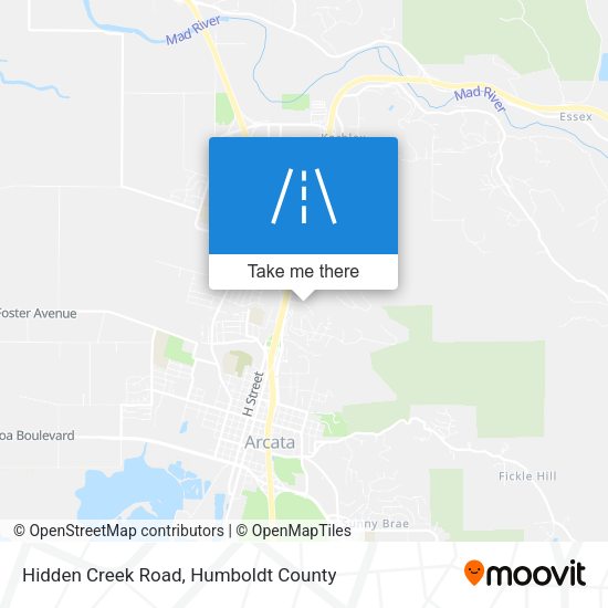 Mapa de Hidden Creek Road
