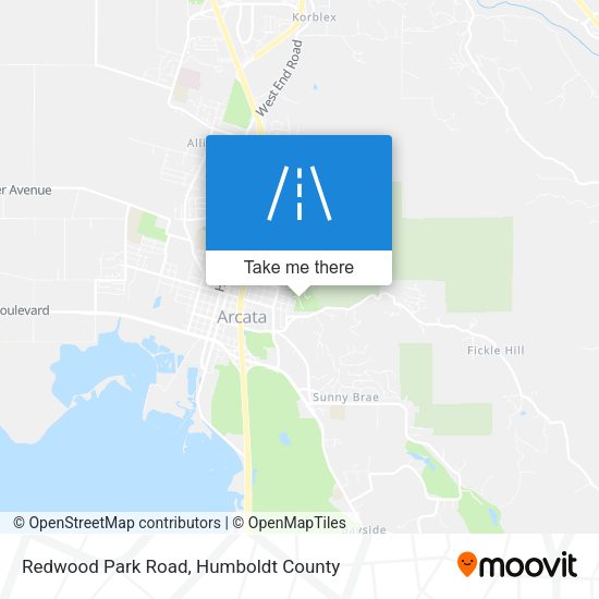 Redwood Park Road map