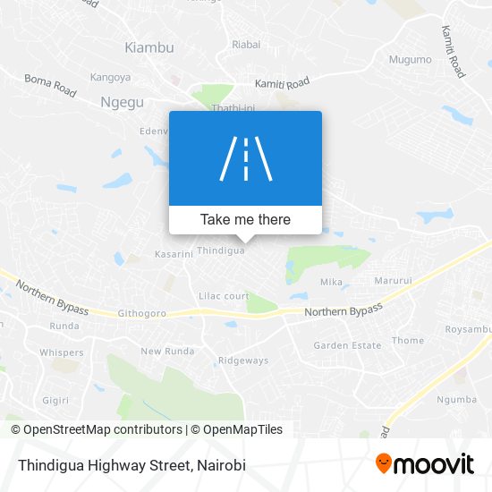 Thindigua Highway Street map