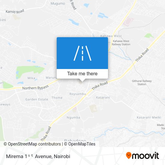 Mirema 1ˢᵗ Avenue map