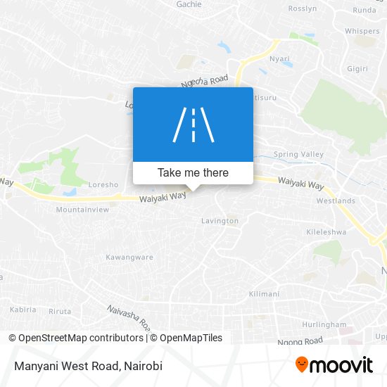 Manyani West Road map