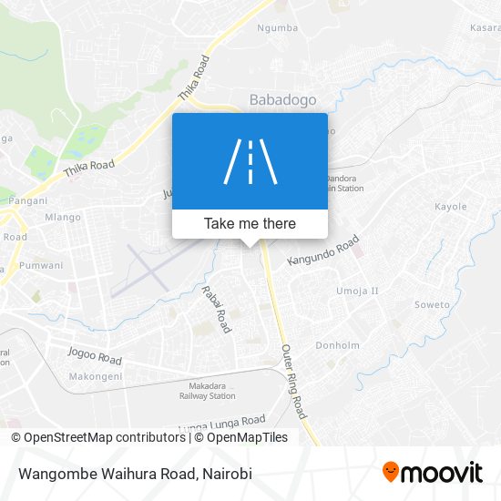 Wangombe Waihura Road map