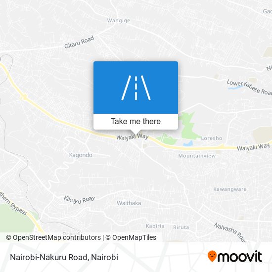 Nairobi-Nakuru Road map