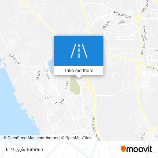 طريق 619 map