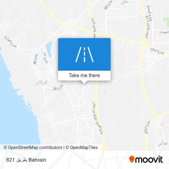 طريق 821 map