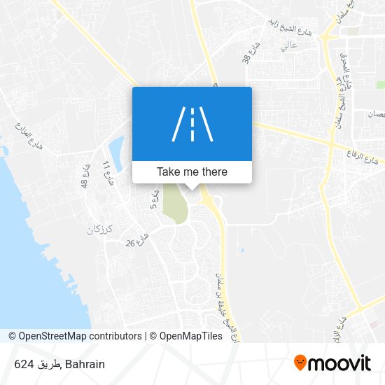 طريق 624 map