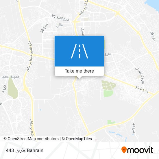 طريق 443 map