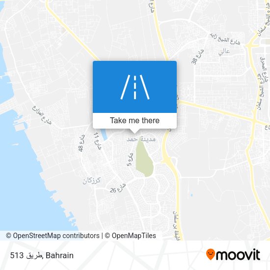 طريق 513 map