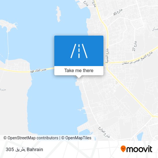 طريق 305 map