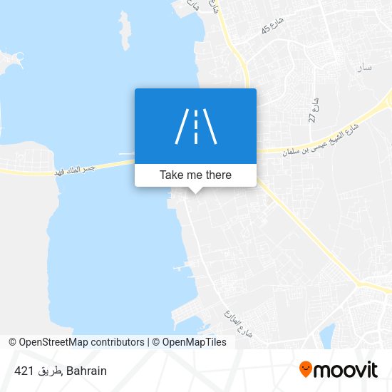 طريق 421 map