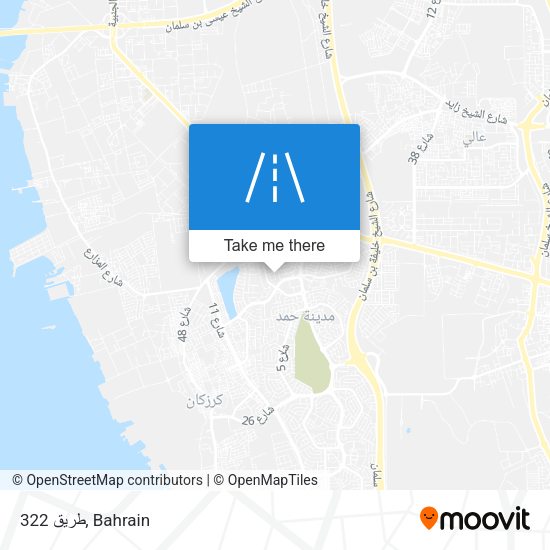 طريق 322 map