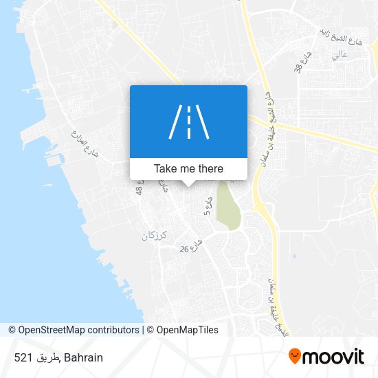 طريق 521 map