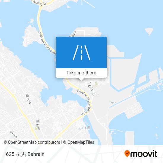 طريق 625 map