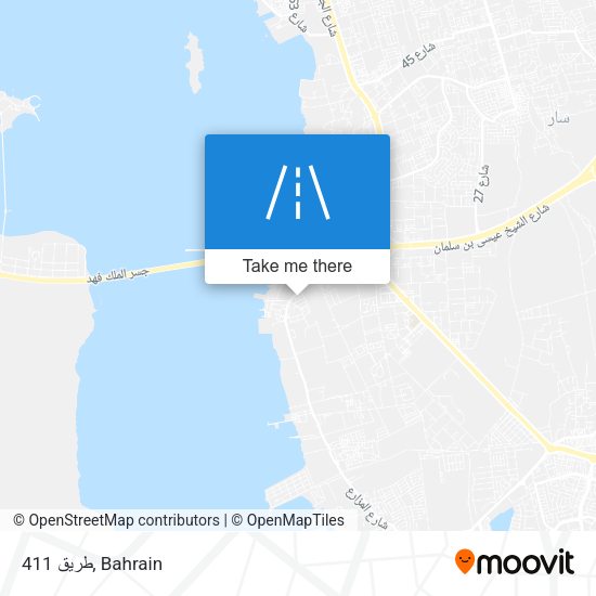 طريق 411 map