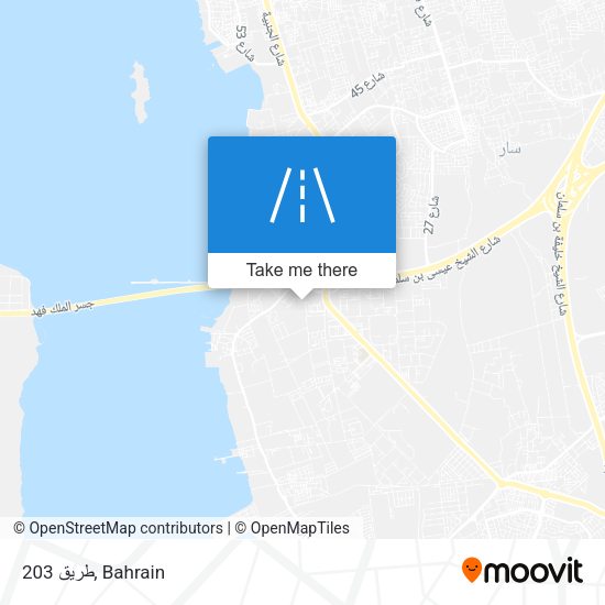 طريق 203 map