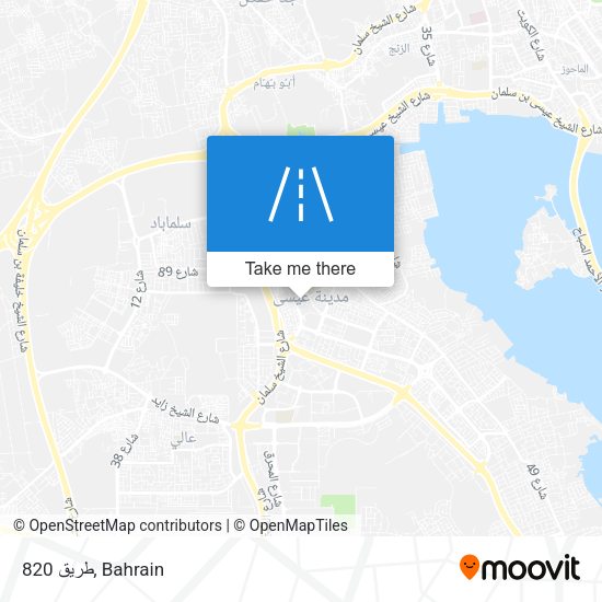طريق 820 map