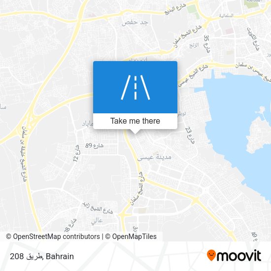 طريق 208 map