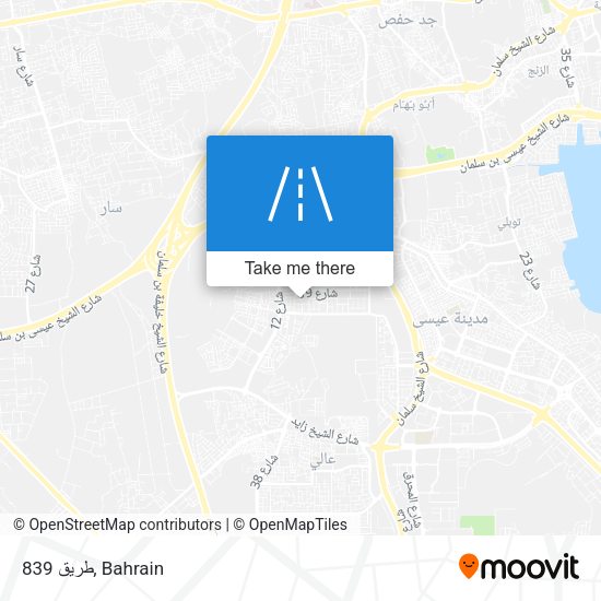 طريق 839 map