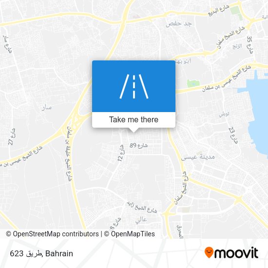 طريق 623 map