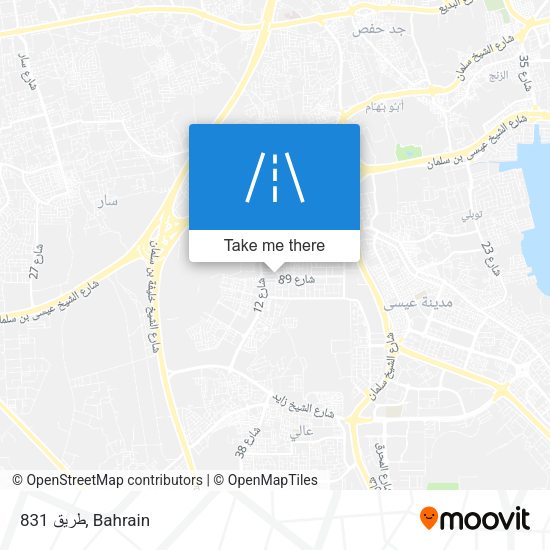 طريق 831 map