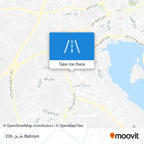 طريق 206 map