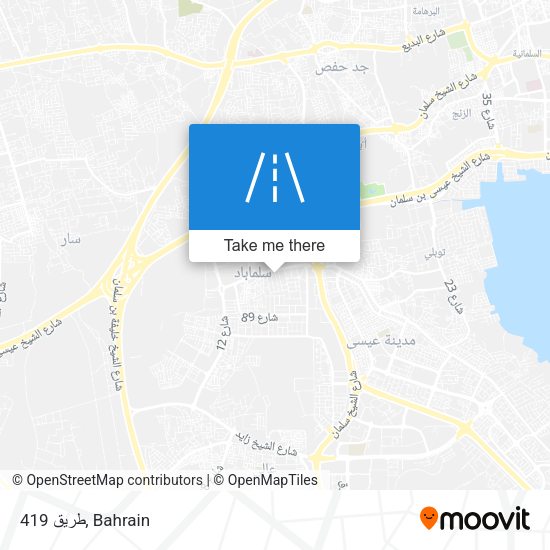 طريق 419 map