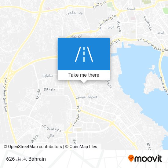 طريق 626 map