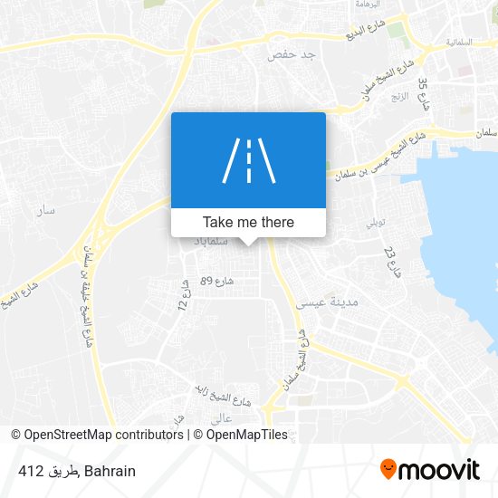 طريق 412 map