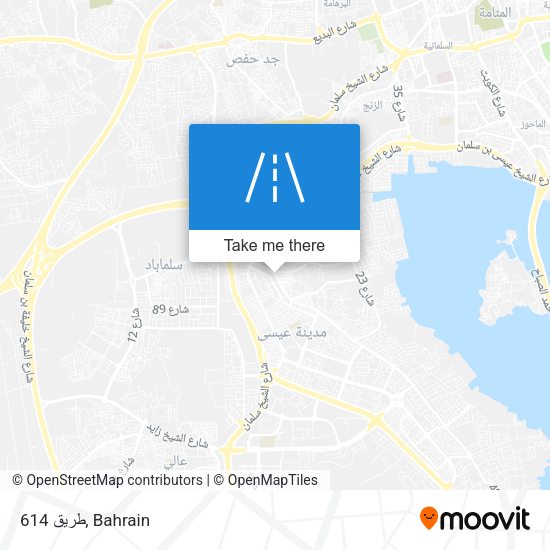 طريق 614 map