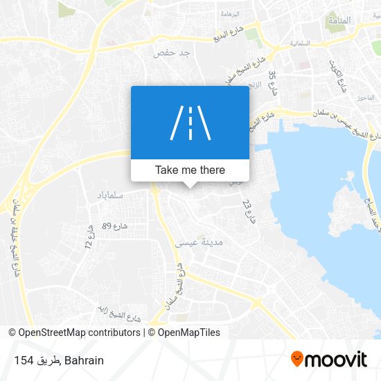 طريق 154 map
