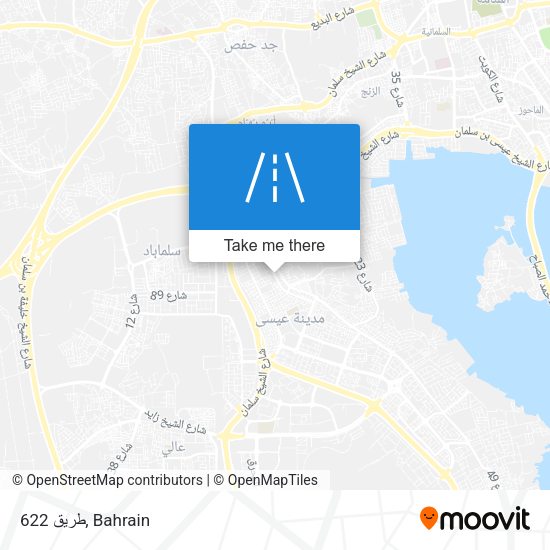 طريق 622 map