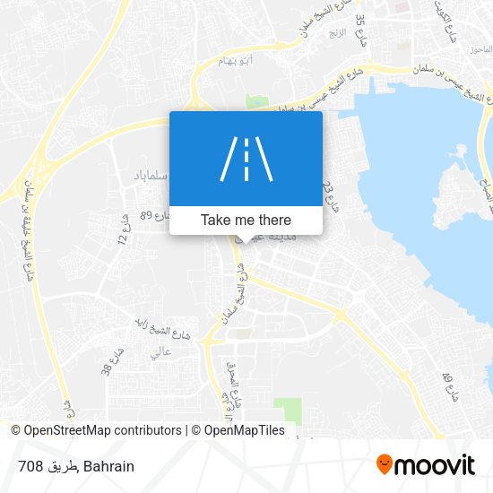 طريق 708 map