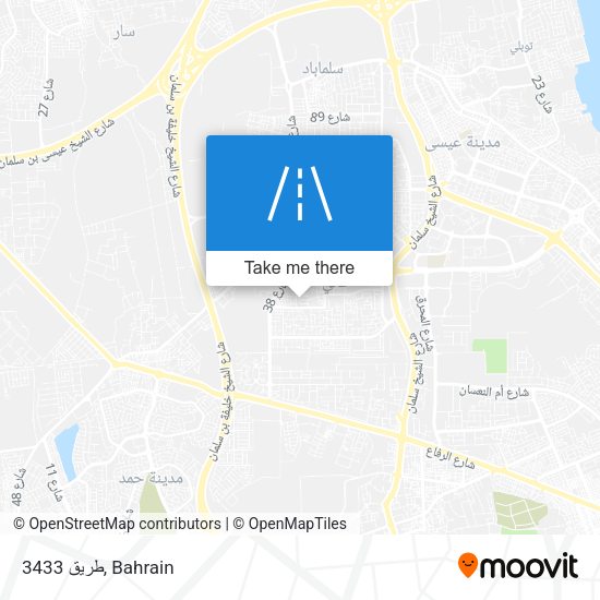 طريق 3433 map