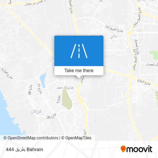 طريق 444 map
