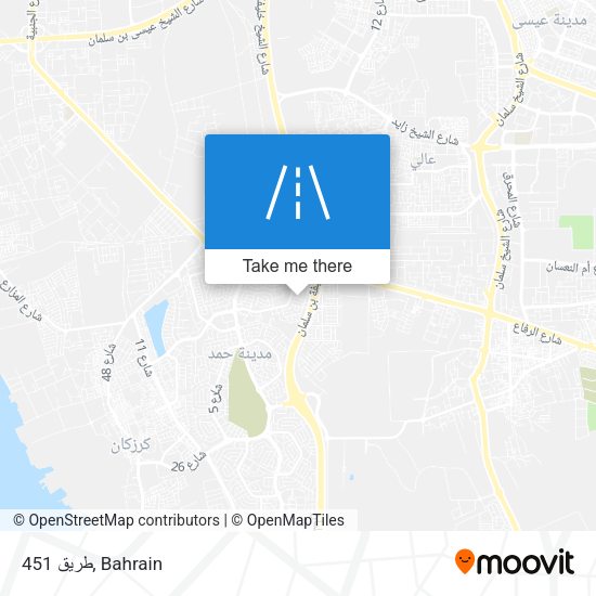 طريق 451 map