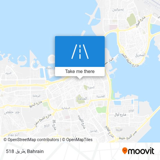 طريق 518 map