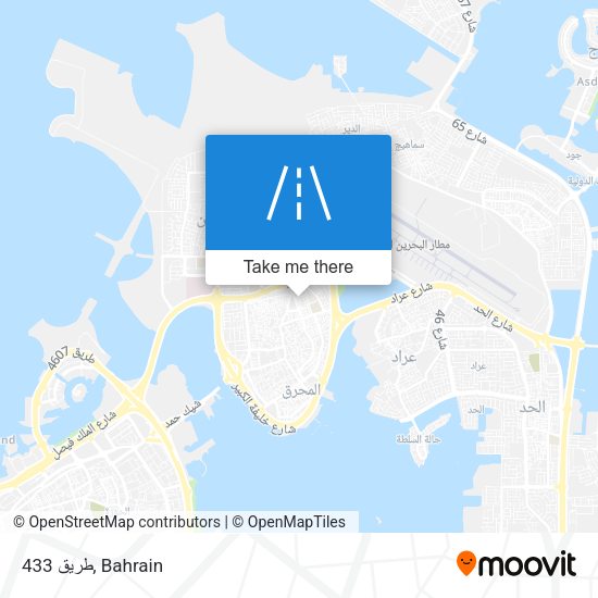 طريق 433 map