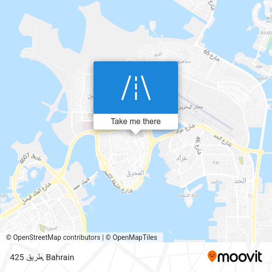 طريق 425 map