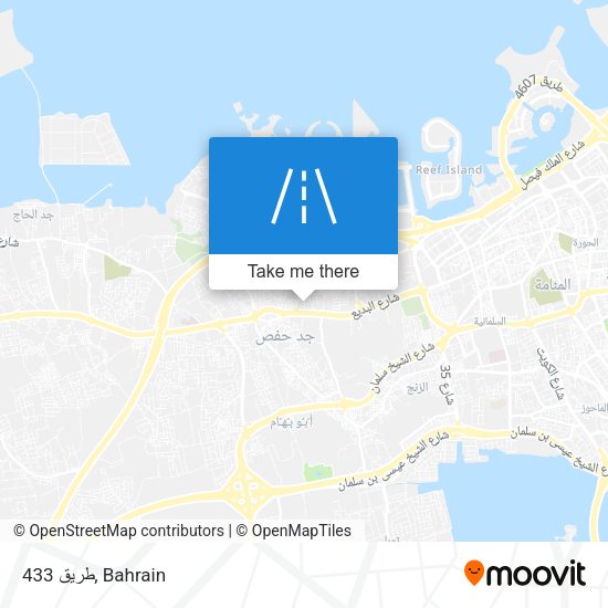 طريق 433 map