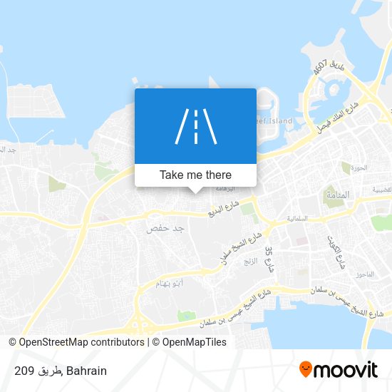 طريق 209 map